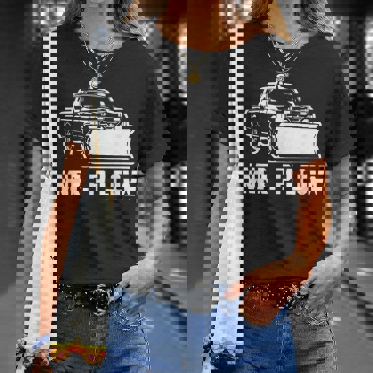 Mr Plow 面白い 皮肉なノベルティプラウトラック Tシャツ 彼女への贈り物