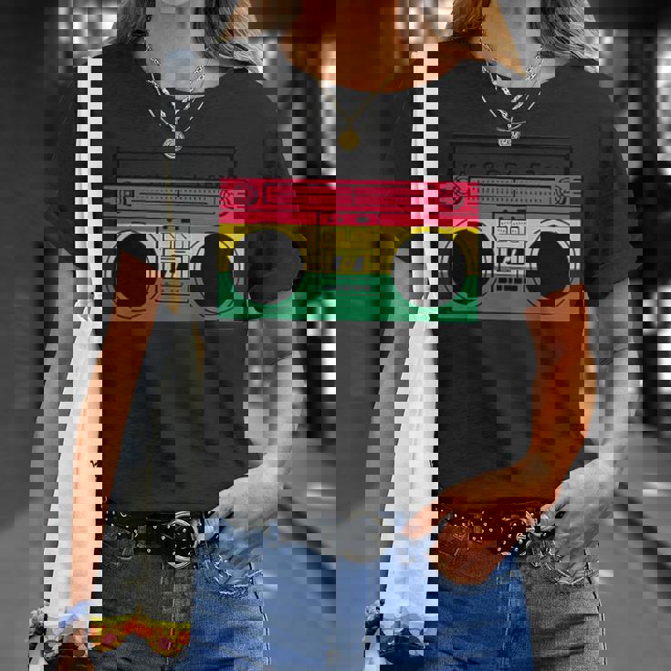 Música Reggae Boombox Dub Rastafari Jamaica Camiseta unisex Regalos para ella