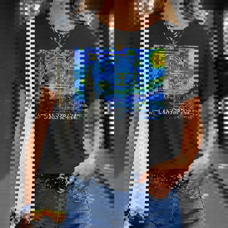 Nerdy 星月夜 フィボナッチ ゴールデン スパイラル 数学の先生 Tシャツ 彼女への贈り物