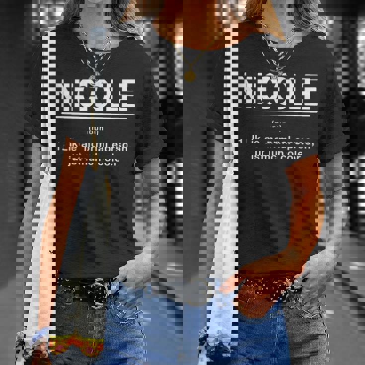 Nicole Definition ファニーファーストネーム ユーモアニックネーム ユニーク Tシャツ 彼女への贈り物