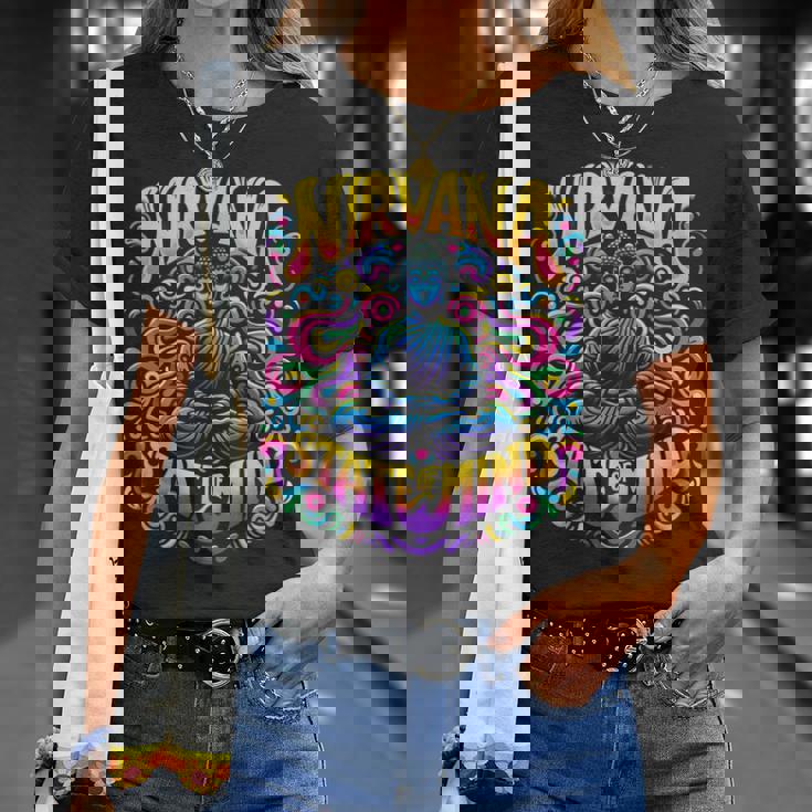 Nirvanatate Of Mind 瞑想 面白いグラフィックtシャツ Tシャツ 彼女への贈り物
