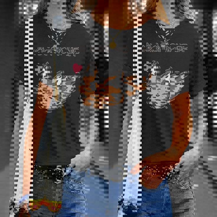 No Cat No Life サビ猫ver 猫好き かわいい Tシャツ 彼女への贈り物