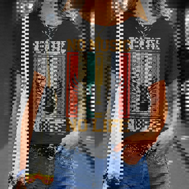 No Music No Life 音符ミュージシャン Tシャツ 彼女への贈り物