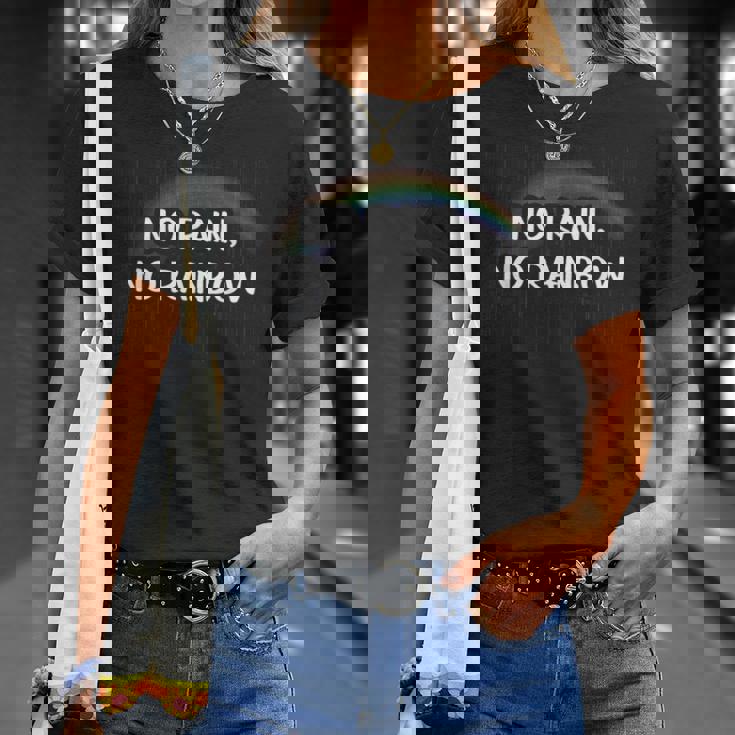 No Rain No Rainbow Tシャツ 彼女への贈り物