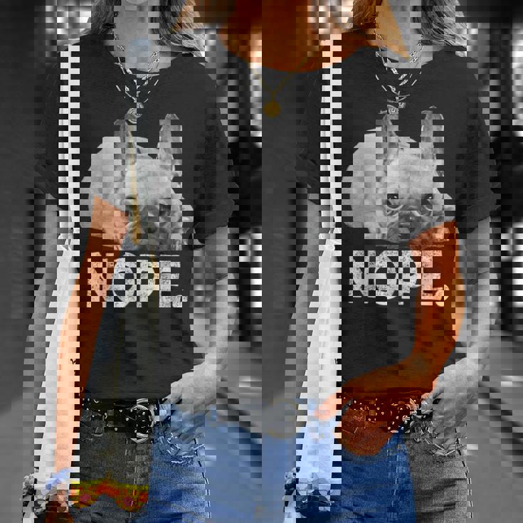 Nope Lazy French Bulldog No Dog フレンチブルドッグ Tシャツ 彼女への贈り物