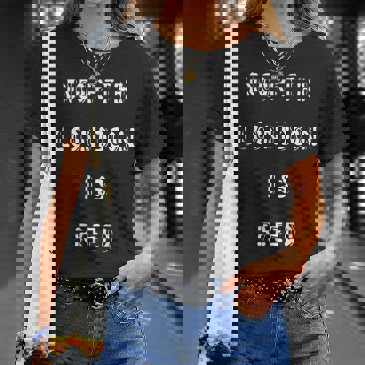 North London Is Red アーセナルcoyg フットボールスローガン Tシャツ 彼女への贈り物