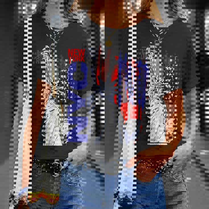 Nyc ニューヨーク市自由の女神 アメリカ国旗 Tシャツ 彼女への贈り物