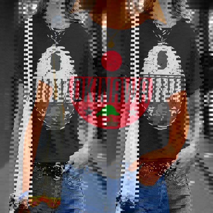 Okinawa Japanintage Flag Bonsai Tree Karateouvenir Tシャツ 彼女への贈り物