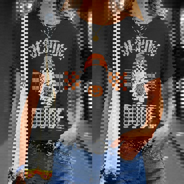 Onepooky Dude Ghost Dude ハロウィン Tシャツ 彼女への贈り物
