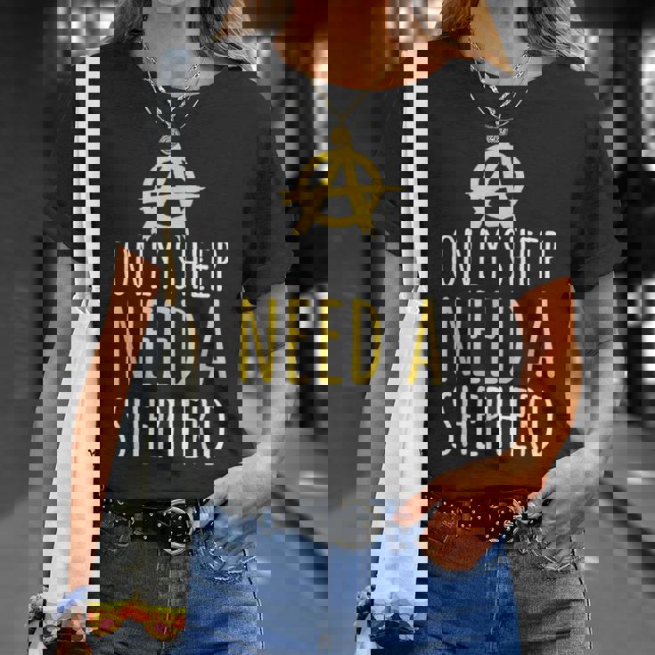 Onlyheep Need Ahepherd Anarchist シンボル アナキズムミーム Tシャツ 彼女への贈り物