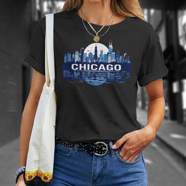 Panorama Du Centre-Ville De Chicago T-Shirt Cadeaux pour elle