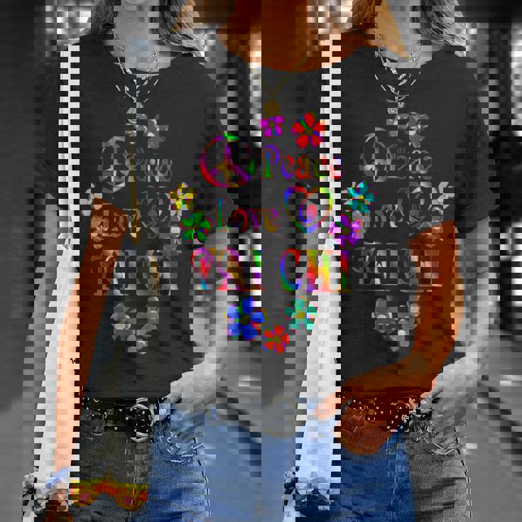 Peace Love 太極拳 ブライトカラー Tシャツ 彼女への贈り物