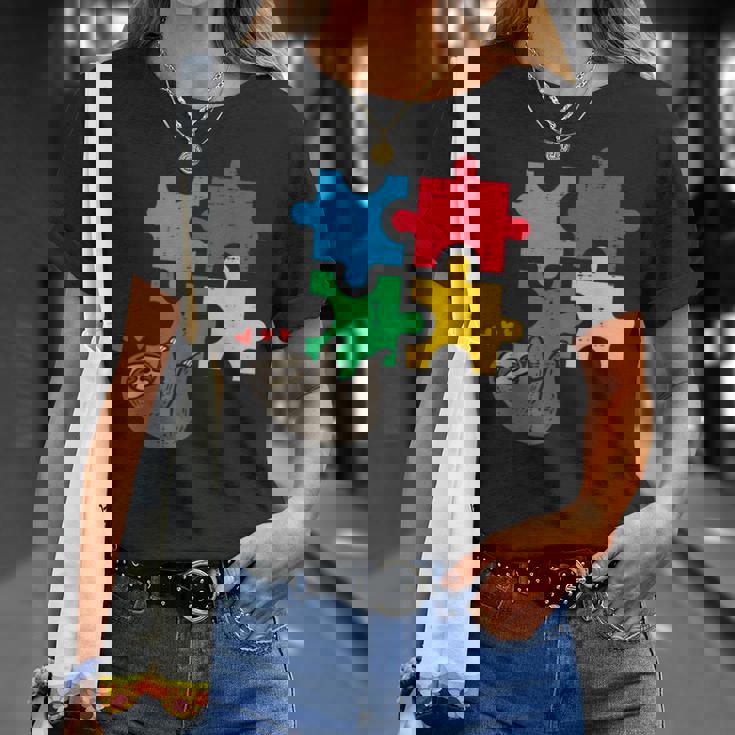 Perezoso Colgante Puzzle Lindo Autismo Concientización Hombres Es Niños Camiseta unisex Regalos para ella
