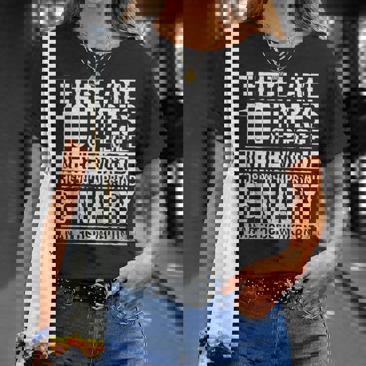 Programador De Computación Divertido Código Binario Informático Camiseta unisex Regalos para ella