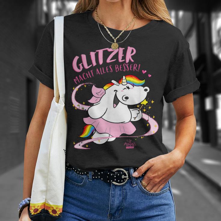 Pummel & Friends Pummelfee Pummeleinhorn Glitzer T-Shirt Geschenke für Sie