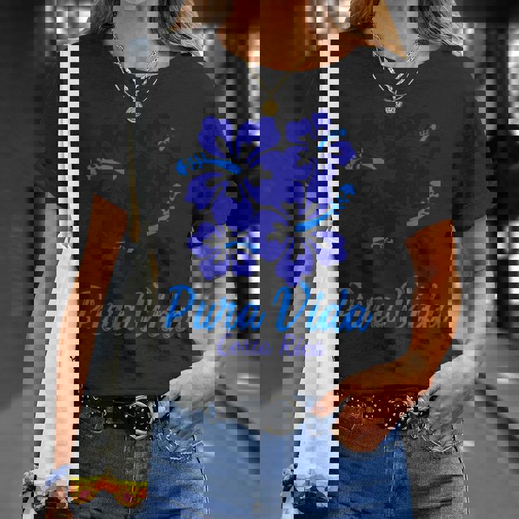 Puraida コスタリカ ブルー ハイビスカス Tシャツ 彼女への贈り物