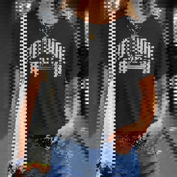 Put It Work Lvft ジム ボディービル ボディービルダー リフティング グランジ Tシャツ 彼女への贈り物