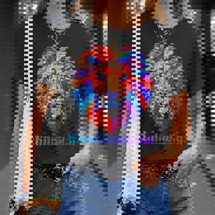 Rainbow Lion レインボー ライオン かっこいい おしゃれ Tシャツ 彼女への贈り物
