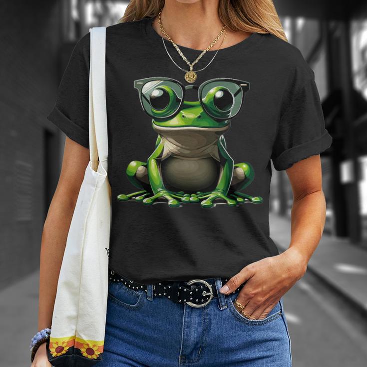 Ranaerde Con Gafas Deol Divertido Reptil Herpetología Amor Camiseta unisex Regalos para ella