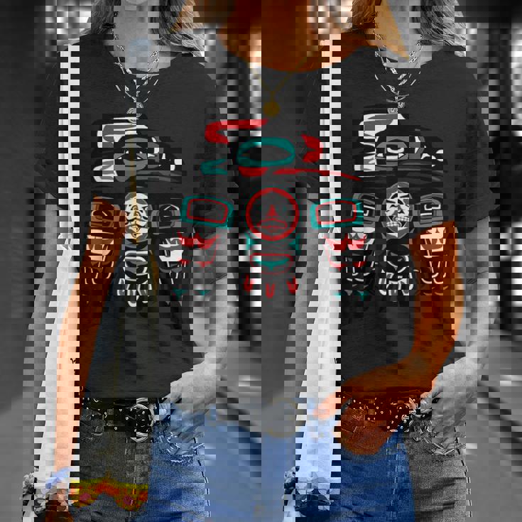 Raven ネイティブアメリカン プライド ハイダ トリンギット トーテム Tシャツ 彼女への贈り物