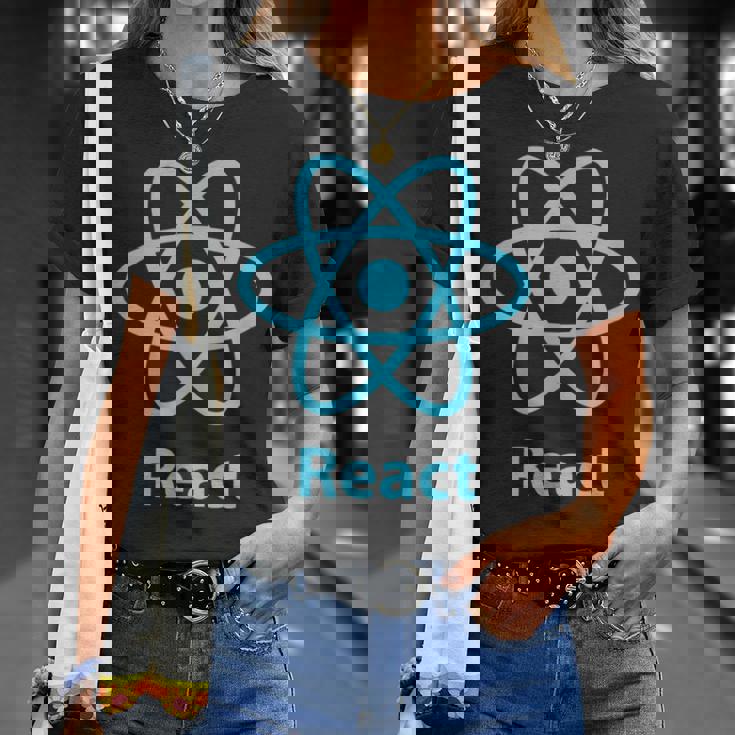 Reactjs ReactJs 公式ロゴ Javascript フレームワーク Tシャツ 彼女への贈り物