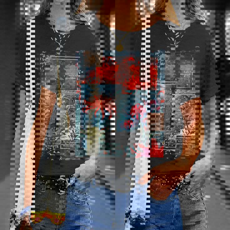 Redpider Lily の 曼珠沙華 で 日本のヴィンテージ の 美的スタイルのコラージュ Tシャツ 彼女への贈り物