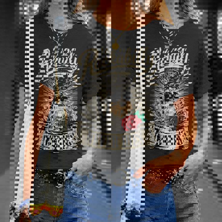 Rock N Roll Never Dies 愛犬家シュナウザー Tシャツ 彼女への贈り物