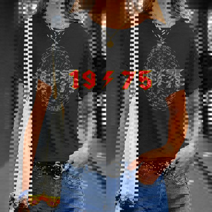 Rock'n'roll 1975 Higholtage Rétro Musique Anniversaire T-Shirt Cadeaux pour elle