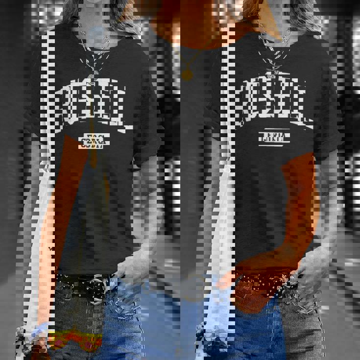 Russell Georgia Ga ビンテージ アスレチック スポーツデザイン Tシャツ 彼女への贈り物