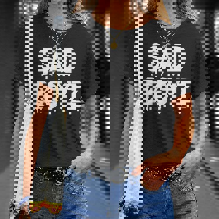 Sad Boyz Drip おもしろグラフィックノベルティ トレンディギフト Tシャツ 彼女への贈り物