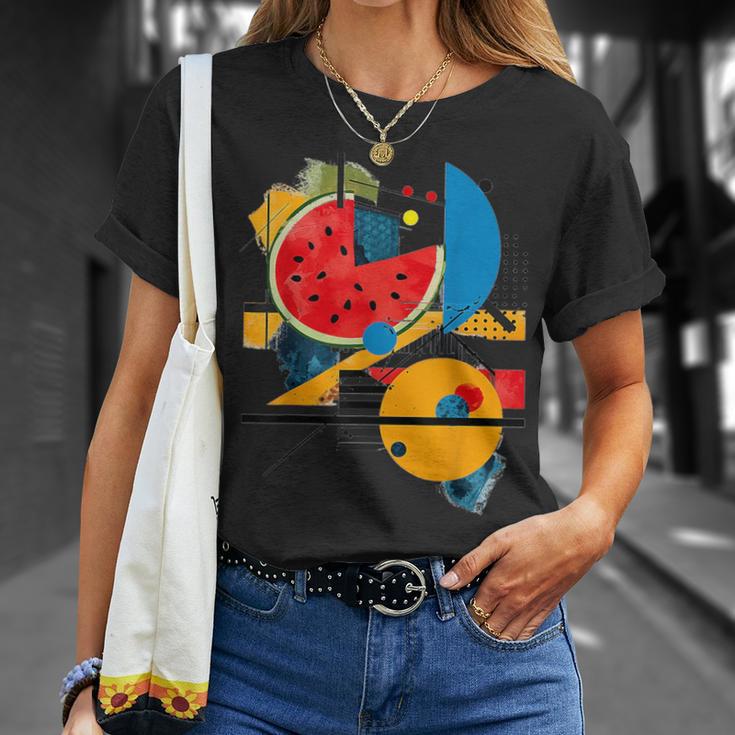 Sandía Geométrica Arte Diseño Gráfico Arte Arte Camiseta unisex Regalos para ella