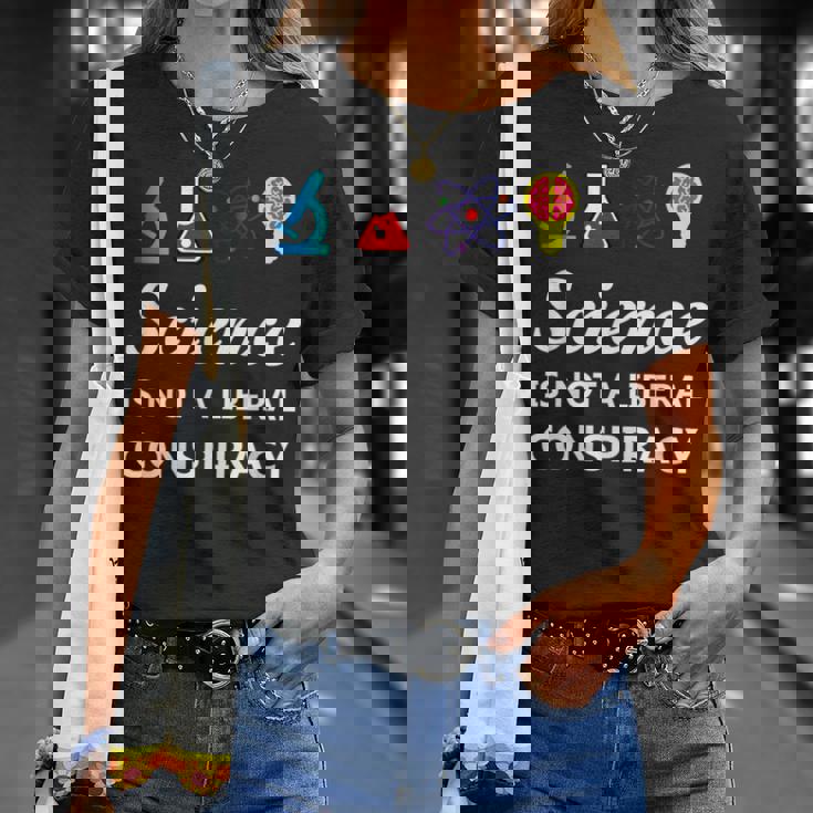 Science Is Not A Liberal Conspiracy リベラルシャツ Tシャツ 彼女への贈り物