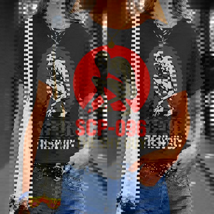 Scp-096 「シャイガイ」ホラーアートデザイン Tシャツ 彼女への贈り物