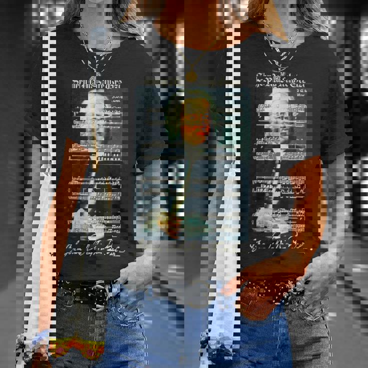 Sheep Mayafely Graze JS Bach Portrait &Ignature Music Tシャツ 彼女への贈り物