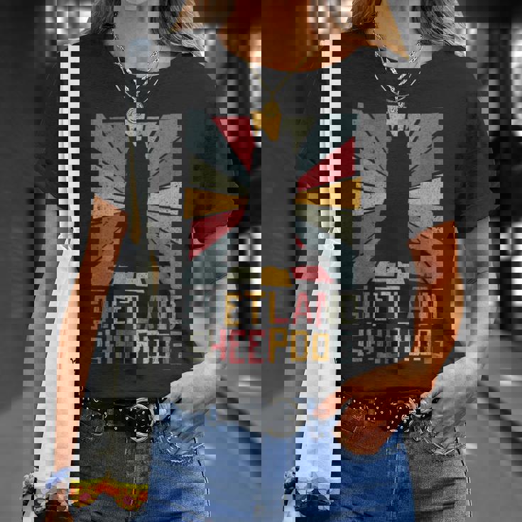 Shetlandheepdogintage シェットランドシープドッグ シェルティ ヴィンテージ 犬 Tシャツ 彼女への贈り物