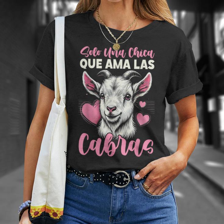 Solo Una Chica Que Ama Las Cabras Amante De Cabras Camiseta unisex Regalos para ella