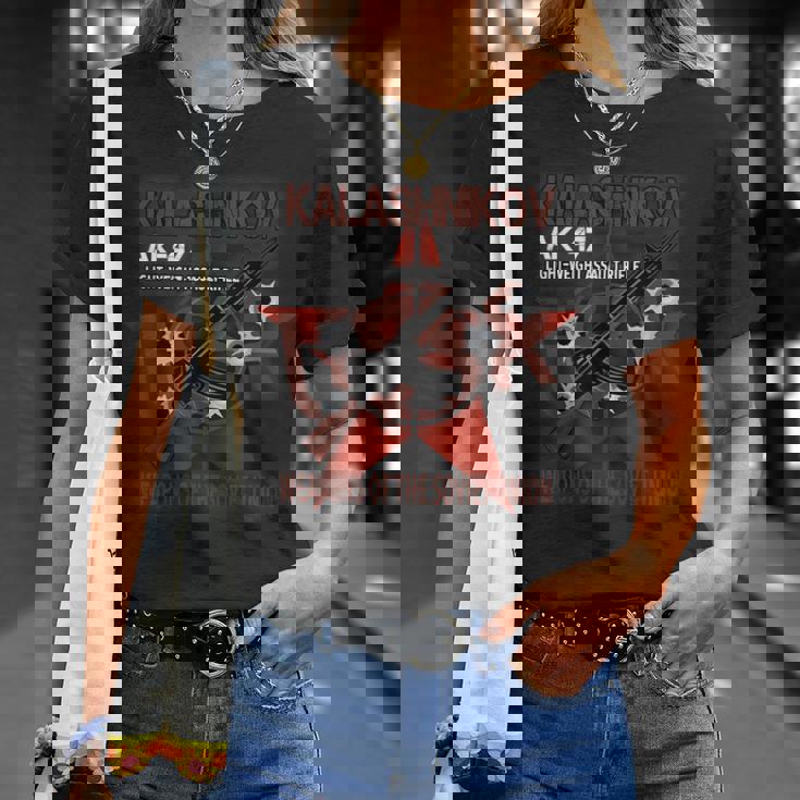 Soviet Kalashnikov Ak-47 ヴィンテージ ソ連ロシアライフル銃 Cccp Tシャツ 彼女への贈り物