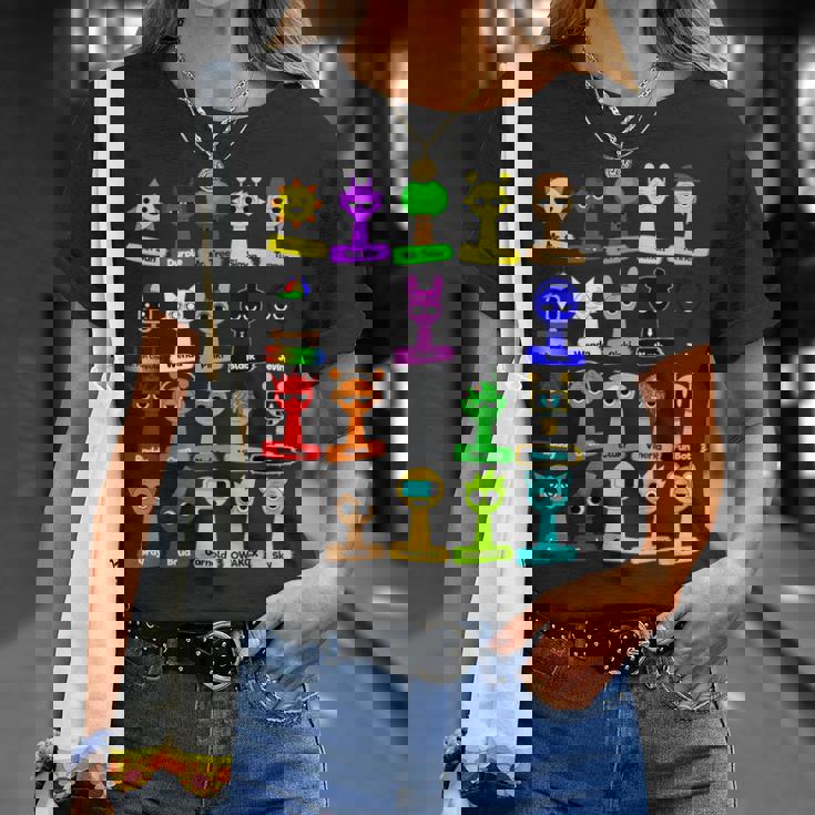 Sprunki All Here With Names For Boys And Girls Birthday Tシャツ 彼女への贈り物