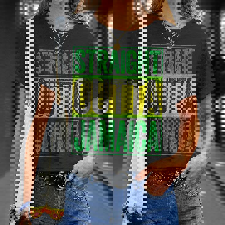 Straight Outta Jamaica ジャマイカ カリビアン レトロ レゲエ パーティー Tシャツ 彼女への贈り物