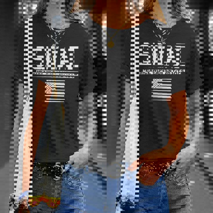 Swat スペシャル 武器と戦術警察WAT Tシャツ 彼女への贈り物