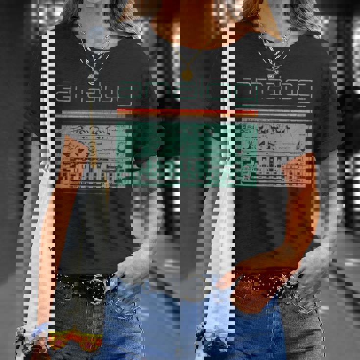 Synthesizer アナログシンセテクノ酸djプロデューサー ビンテージ Tシャツ 彼女への贈り物