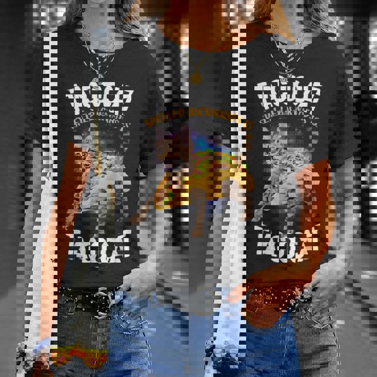 Tacocatpeled Backward シャツ シンコ・デ・マヨ 猫 タコス好き Tシャツ 彼女への贈り物