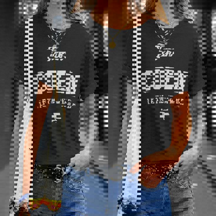 Team Coen ライフタイムメンバー 面白い名前 Coen Tシャツ 彼女への贈り物