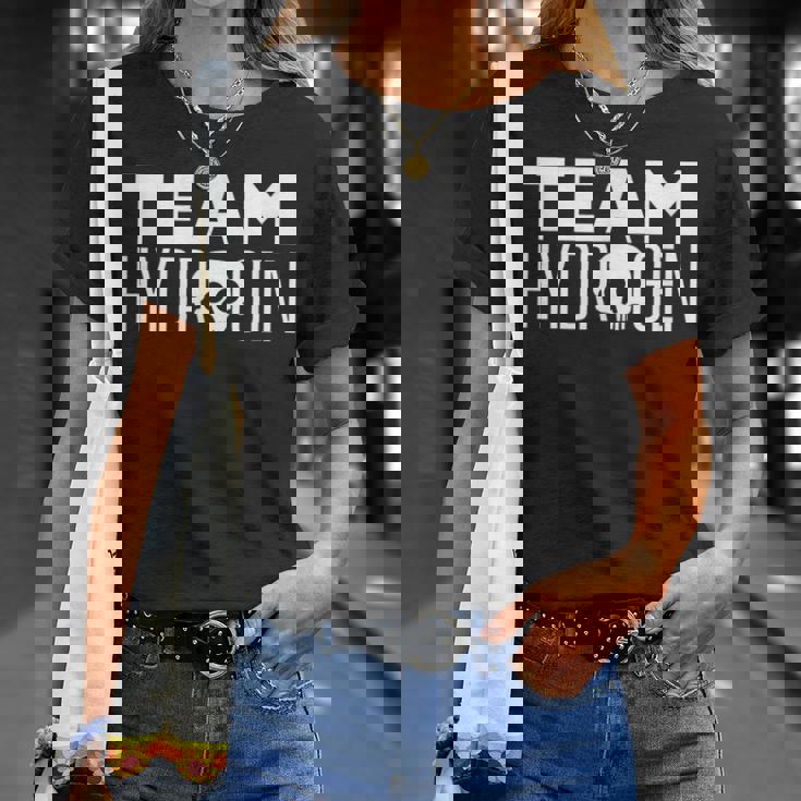 Team Hydrogenymbol H 燃料セル ハイブリッドカー クリーンエネルギー Tシャツ 彼女への贈り物