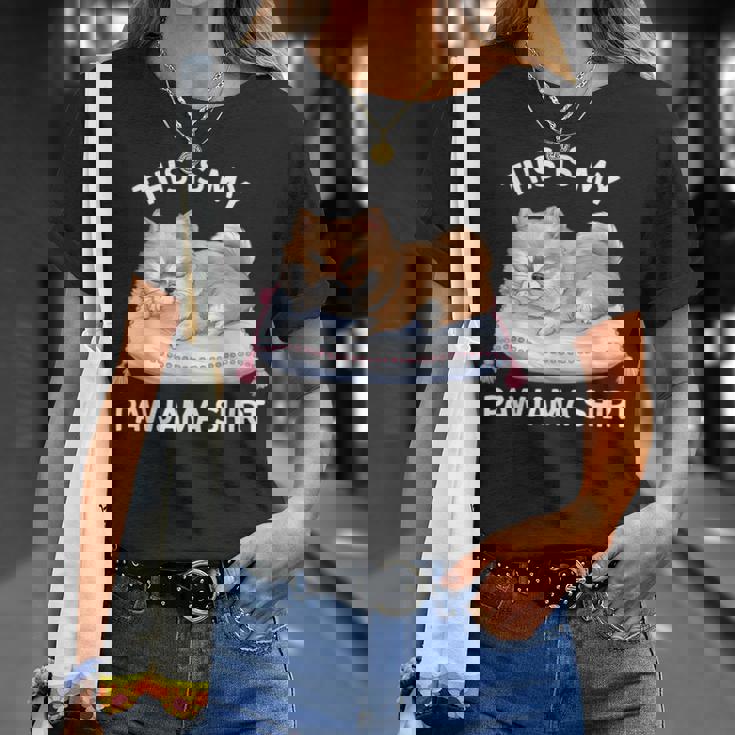 This Is My Pawjama Pomeranian 公式犬用昼寝 Tシャツ 彼女への贈り物