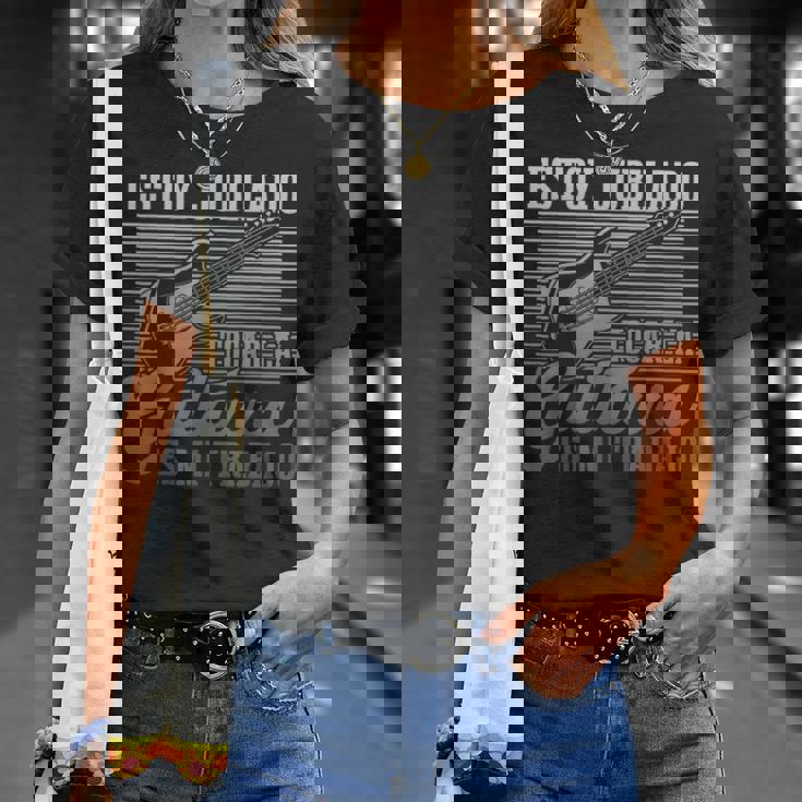 Tocar La Guitarra Es Mi Trabajo Músico Divertido Guitarrista Camiseta unisex Regalos para ella