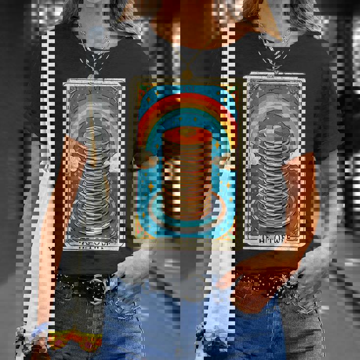 The Tower タロットカード パンケーキタワー 朝食愛好家 Tシャツ 彼女への贈り物