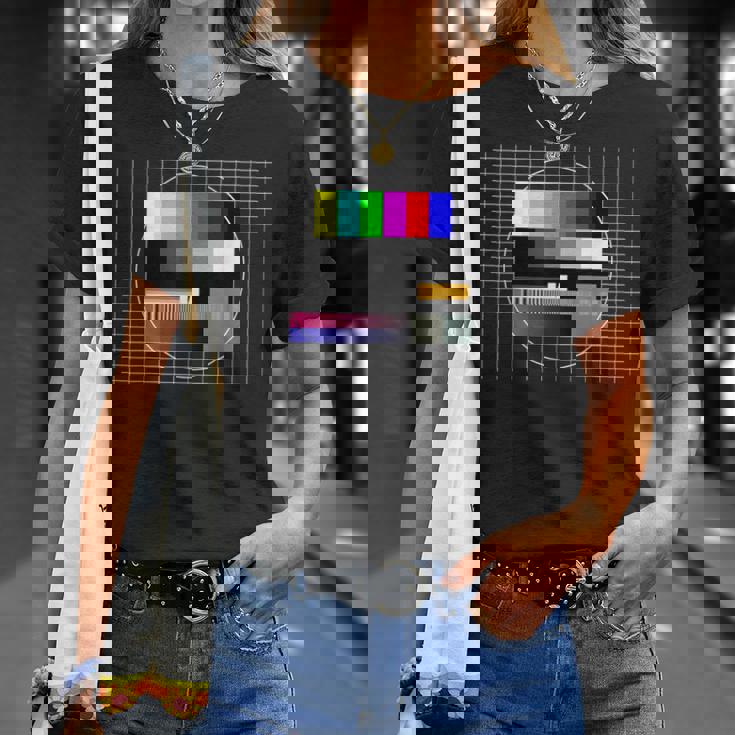 Tvテストパターン カラーバー テストカード スクリーン 懐かしいオタク Tシャツ 彼女への贈り物