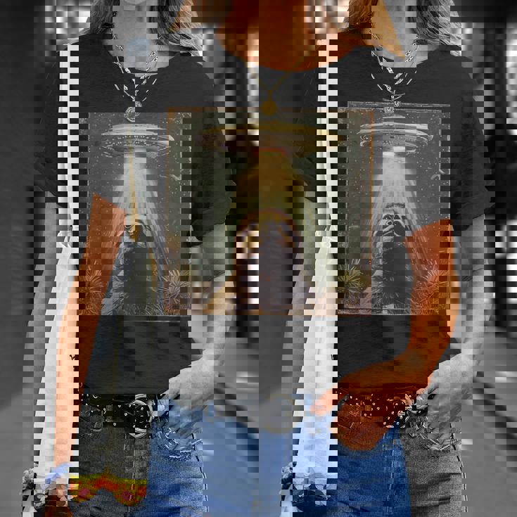 Ufo と面白いナマケモノのセルフィー、面白いナマケモノ Tシャツ 彼女への贈り物