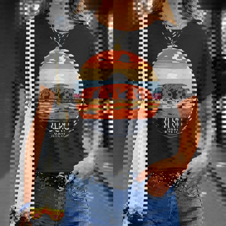 Uluru オーストラリア お土産 エアーズ ロック 記念品 ヴィンテージ 太陽 Tシャツ 彼女への贈り物